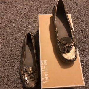 Michael Kors metallic loafers- like new condition